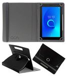 Acm Rotating Leather Flip Case Compatible with Alcatel 1t7 Tablet Cover Stand Black