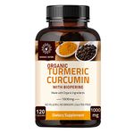 Hebhac Herbs Turmeric Curcumin With Black Pepper Capsules-1000Mg (120 Capsules) Turmeric Curcumin Capsule With Bioperine Black Pepper Extract,Made With Organic Turmeric Curcumin & Black Pepper Extract