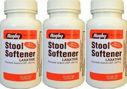 [3 PACK] Rugby Docusate Sodium USP, 250mg Extra Strength Stool Softner Laxative 100ct Softgels (Pack of 3) Compare to Colace Extra Strength & Save! UPC