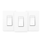 Kasa Smart Single Pole Dimmer Switch by TP-Link (HS220P3)- 2.4GHz Wi-Fi Connection Required, Dimmer Light Switch for LED Lights, Works with Alexa and Google Home, UL Certified, 3-Pack ,white