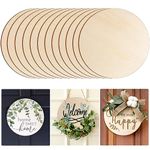 WEWINK PLUS 12 Pcs 12 Inch Wood Circles for Crafts, Natural Wood Slices Round Unfinished Wooden Discs Blank Plaque for Door Hanger, DIY, Pyrography, Painting, Home Decor, Gifts