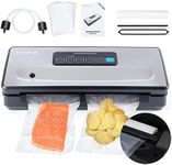 Vacuum Sealer Machine with Sealer Starter Kit, INKBIRD Automatic Food Sealer INK-VS02, Built-in Cutter & Vacuum Bag Roll Layer, -85kPa Strong Power Dry/Moist/Pulse/Canister/Seal-Only Modes Vacuum Sealer for Food Preservation