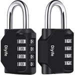 Diyife Combination Padlock, [2 Pack] 4 Digit Locker Lock Weatherproof Lock Outdoor Combination Lock for School Gym Locker,Toolbox, Fence, Hasp, Cabinet(Black)