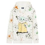 Disney Girls Hoodie, Soft Hooded Sweatshirt for Kids and Teenagers - Girls Gifts (Cream Baby Yoda, 11-12 Years)