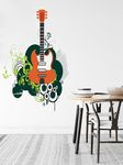 Amazon Brand - Solimo 'Guitar Passion' PVC Vinyl Wall Decal | Easy Application | Vibrant Music Décor (65 cm x 150 cm, Multicolour)