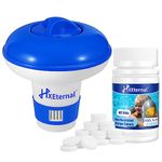 HXEternal Chlorine Tablets for Swimming Pool, 100g Chlorine Tablets for Hot Tub with Floating Chlorine Tablets Dispenser for Swimming Pool Paddling Pool Spa Bathtubs