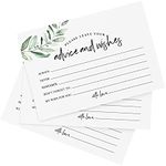 Bliss Collections Advice and Wishes Cards - 50 Heavyweight, Uncoated 4x6 Cards with Mad Libs Rustic Greenery Theme for Weddings, Wedding Receptions, Bridal Showers - Essential Wedding Decorations