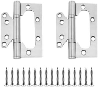 Non-Mortise Door Hinges,TTZEZE SUS304 Door Hinges,Mute Smooth Interior Door Hinges,Brushed Gatehouse Door Hinges,Silver, Thickness:3mm/0.12'' - 2 Pack