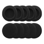 Geekria 5 Pairs QuickFit Foam Replacement Ear Pads for Sennheiser PX100, PX80, PC131, Koss SP, Koss PP Headphones Earpads, Headset Ear Cushion Repair Parts (Black)