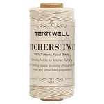 Tenn Well Butchers String, 3Ply 100m Strong Cotton Kitchen Twine Food Safe Oven Cooking String for Meat Trussing Tying, Chicken Roasting and Sausage Making (Beige)