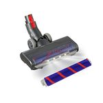 Upgraded Hardwood Floor Vacuum Attachments with Headlights for Dyson V10 V11,Replacement Parts Motorhead for Dyson,Soft Roller &PP Bristle Motorized Brush Accessories for Marble,Carpet,Rug Cleaning.