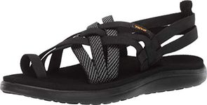 Teva Women's W VOYA Strappy Flip-Flop, Hera Black, 9 Medium US