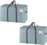 VENO 2 Pack Moving Bags, Moving Supplies, College Packing Storage Boxes with Lids Alternative, Heavy Duty Totes, Extra Large, Sturdy Handles, Zipper, for Packaging (Light Blue Matte, 2 Pack)