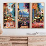 kotart Treval Wall Art Hanging Paintings | Painting for wall Decoration | Modern Wall Art Poster With Frames | Glass Frame Wall Paintings | Decorative Wall Art Set of 3 (10X19 INCH, E) (C)