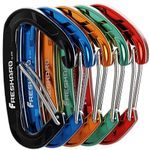 FresKaro 5pcs 15kN Wiregate caribeener clips, Carabiner Heavy Duty, Sturdy EDC Accessory clip, Not for Climbing, Large Size, Lightweight, For Hiking, Camping, Fishing, Outdoor, Backpack, Rainbow