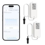 DAYTECH Freezer Thermometer Alarm WiFi Smart Temperature Monitor Sensor for Refrigerator Pool Tub with Remote APP Alerts, No Hub Required, 2PCS