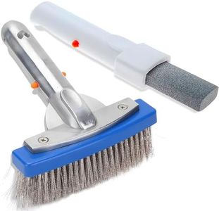 Pool Cleaning Kit for Concrete and Gunite Pools, Includes (1 Pumice Stone), (1 Stainless Steel Brush)