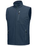 33,000ft Men's Windproof Lightweight Golf Vest Outerwear with Pockets, Softshell Sleeveless Jacket for Running Hiking Sports