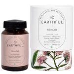 Earthful Melatonin Supplement 4mg For Deep Sleep With Ashwagandha, Valerian Root & Chamomile Extract, 100% plant Based Non Addictive Formula for Men, Women