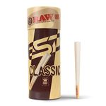 RAW Cones Classic King Size | 50 Pack | Natural Pre Rolled Rolling Paper with Tips & Packing Sticks Included