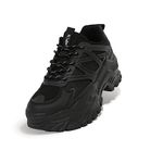 Niluber Chunky Sneakers for Women Platform White Mesh Dad Walking Shoes Comfortable Breathable Casual Fashion Running Shoes(Black,8)