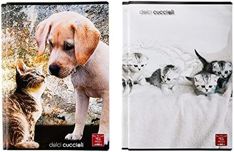 PIGNA MAXI 023076910, Quaderni A4 Dolci Cuccioli, Quadretto 1 cm, Confezione da 10 Pezzi
