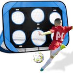 LYtech Kids Football Goal 4 Modes Target Football Net Pop Up Kids Soccer Goal Posts with Carry Bag Pop Up Goal for Children Target Football Training Equipment Boys Girls Toy Gift for 3-12 Year Olds