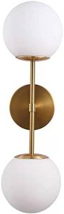 Uplantin Globe Wall Sconce, 21'' Modern Milk Glass Globe Sconce Wall Lighting for Bathroom vanities Mirror Restaurant Living Room Stairs