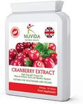 Nuvida High Strength Cranberry Tablets for Urinary infections, Cystitis and UTI Support - 90 Vegan Cranberry Extract Tablets - Cranberry Tablets for Women and Men