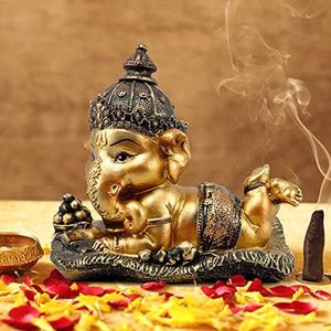 TIED RIBBONS Ganesha Statue | Resin, 5 Inch | Indian God Idols for Home Decor | Ganesha Idol for Car Dashboard, Table, Pooja, Mandir, Hindu Gifts, Return Gift | Ganpati Murti Indian Statue