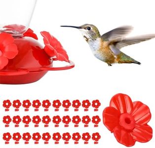 30 Sets Hummingbird Feeder Replacement Flowers Parts, Bird Feeder Replacement Parts, Hummingbird Feeder Accessories for Hummingbird Feeder Hanging Feeder, 1.2in/3.1cm (Red)