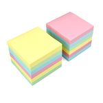 Evergreen Goods™ 1200 Sheets Assorted Pastel Coloured (Yellow, Pink, Blue, Green) Removable Self-Adhesive Sticky Post Notes | 12 Pads - 100 Sheets per pad - 76x76mm (3"x3") | Reminders, to-Do, Memos