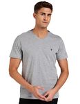 Van Heusen Men Regular Fit Athleisure Smart Tech T-Shirt - Easy Stain Release, Anti Stat, Ultra Soft_60001_Grey Melange_L