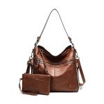 PALAY Hobo Bags For Women Soft Vegan Leather Tote Bags For Travel Large Capacity Bags For Women Handbags, Shoulder Bag With Purse Gift, Brown