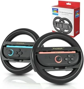 WUXIDIXI Switch 2 Steering Wheel for Nintendo Switch 2 – Family-Friendly Joy-Con Controller Grip – Kid-Safe Switch 2 Racing Wheel – Fun Switch 2 Accessories for Mario Kart – Black [2-Pack]