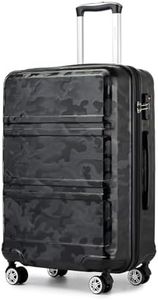 Kono Large Suitcase 28 Inch Luggage Lightweight ABS+PC Hard Shell Trolley Travel Case with TSA Combination Lock and 4 Spinner Wheels (28", Black/Camouflage)