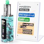 Innokin Adept Zlide Kit, 3000mAh E-Cigarette Vape 2ml Vapouriser Using Zenith Z-Coils, IP67 Waterproof, LED Display, MTL Smooth Vaping, Auto-Wattage-Selection, AMZ Edition, No Nicotine - Ocean