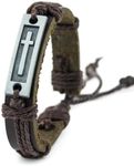 Soul Statement Leather Cross Bracelet for Men or Teenager, Cool Christian Gift Ideas for Teens for Confirmation & Baptism (Brown)