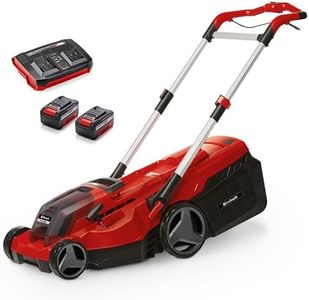Einhell Akku-Rasenmäher RASARRO 36/38 Kit Power X-Change (36 V, 38 cm Schnittbreite, 450 m², Brushless, Mulchfunktion, 45L Fangkorb, inkl. 2X 4,0 Ah Akkus + Twincharger)