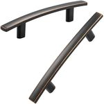 KOOFIZO Solid Curved Bar Cabinet Pull – Oil Rubbed Bronze Furniture Arch Handle, 3 Inch/76mm Screw Hole Center, 10-Pack for Kitchen Cupboard Door, Bedroom Dresser Drawer, Bathroom Wardrobe Hardware