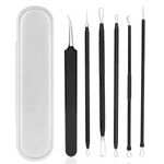 6 Pcs Pimple Popper Popping Tool Kit,Blackhead Remover Tools Extractor, for Blackhead, Whitehead, Acne, Zit, Comdone, Pores, Fat Granules, Blemishs on Nose, Face & Ear