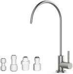 Homfan Kitchen Drinking Water Faucet with Water Filtration Systems, Kitchen Filter Water Faucet, 100% Lead-Free, Stainless Steel 304 Water Faucet (Brushed Nickel)