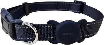 Air Tags, with Finder app (iOS only), Pet Collar Tracker Loss Prevention Device, Small Collar with Protective Sleeve, Two-Way Finder, for use with iOS (Black-Collar)