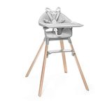 Stokke Clikk High Chair - All-in-One High Chair with Tray + Harness - Light, Durable & Travel Friendly - Ergonomic with Adjustable Features - Best for 6-36 Months or Up to 15 kg/33 lbs, Cloud Grey