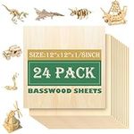 24 Pack 12"x12"Basswood Sheets 1/8"