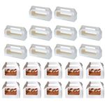 BLUEKIWI 20 Pack Bakery Cake Boxes with Handle and Plastic Window Take Out Boxes Cake Caddy Carrier Container for Cupcakes, Cookies, Brownies, Donuts, Dessert Auto Pop Design