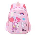 A-QMZL Kids bags, Children Backpack Kindergarten school bag Cute Dinosaur Design Durable canvas Cartoon bag for 2-6 Boys Girls Kids (pink)