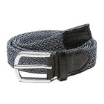 LOUIS STITCH Men's Denim Blue Braided Elastic Stretch Belt with Leather Tipped End Stretchable Canvas Waist Band for Men Women Boys Girls Unisex (26-34 inch waist) (BE-EL)