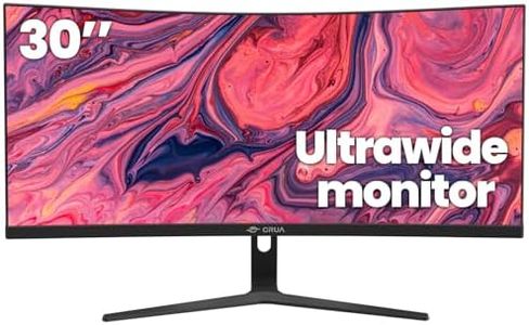 CRUA 30 Inch Ultrawide Computer Monitor, 21:9 WFHD(2560x1080P) VA Curved Monitor, 99% sRGB 100HZ 1500R PC Monitors Support FreeSync, Wall-Mounted, with HDMI/DP Display Port-Black