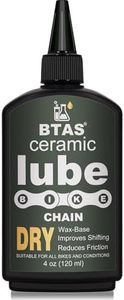 BTAS Dry Bike Chain Wax Lube 4 oz for Road,Mountain Bike,MTB & Bicycle Chain Lubricant Oil with Ceramic Nanoparticle and PTFE (Teflon)